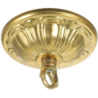 FONDOTIN Kronleuchter Baldachin Decke aus Messing Kupfer Lampenbaldachin Gold mit Haken für Deckenmontage bei Pendelleuchten und Kronleuchtern
