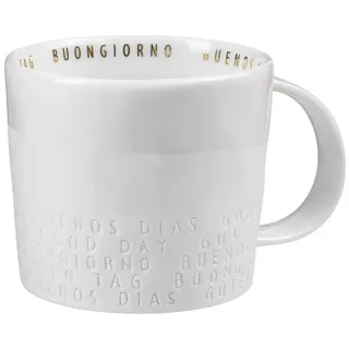 räder Tasse BREAKFAST GUTEN TAG (DH 9,50x8,50 cm) - weiß - DH 9,50x8,50 cm