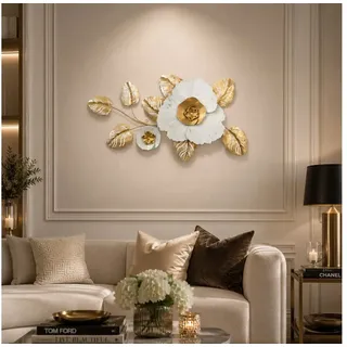 moebel-direkt-online möbel direkt online Wanddekoobjekt Floral creme/gold