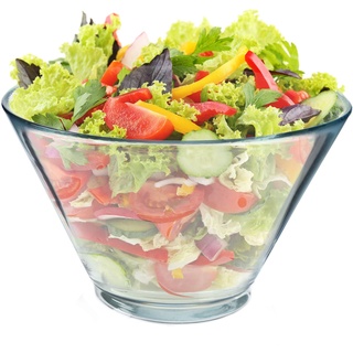 KADAX Salatschüssel, 16,6cm Schüssel aus Bleifreiem Glas, Spülmaschinenfeste Salatschale, Recyclebare Glasschale zum Servieren von Salat, Chips, Popcorn oder Kekse (1 x 17cm)