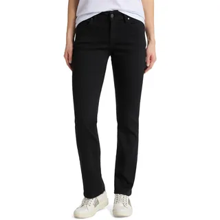Regular-fit-Jeans MUSTANG "Julia", Damen, Gr. 30, Länge 30, schwarz (midnight schwarz), Denim/Jeans, Obermaterial: 65% Baumwolle, 31% Polyester, 4% Elasthan, unifarben, regular fit knöchellang, Jeans, im Five-Pocket Style