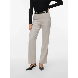 Anzughose VERO MODA "VMZAMIRA BESTIE MW STRAIGHT PANT NOOS", Damen, Gr. XL (42), Länge 30, beige (light grau melange), Web, Obermaterial: 94% Polyester, 4% Viskose, 2% Elasthan, unifarben, normal, Hosen Anzughose