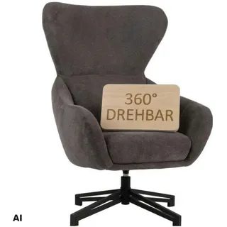 Mr. Deko Ohrensessel Marconia Polyester 74 x 109 x 80 cm Grau drehbar