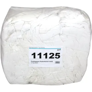 Brod Polierleinen-Putzlappen weiß aus Damast-Bettwäsche 10 kg Sack | Feine Baumwolltücher aus Damastbettwäsche, ideal für Werkstatt, präzises Reinigen und Polieren an schwer zugänglichen Stellen