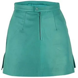 German Wear Lederrock Trend451R Mini Mini Lederrock echtes Leder schwarz grün 48