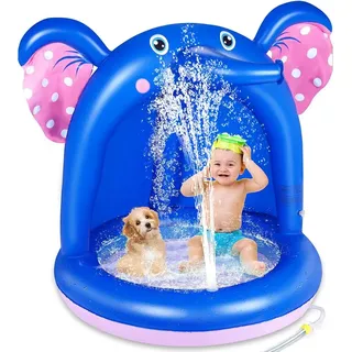 Babyplanschbecken mit Dach und Sprüher, Elefanten-Design, für Garten