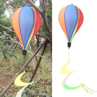 Regenbogen-Hei?luftballon-Windspiel mit 6 Feldern inklusive buntem Schwanz