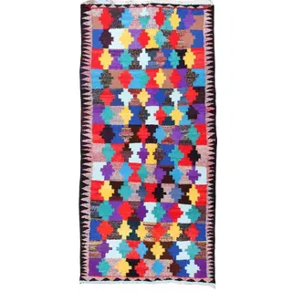 Nain Trading Orientteppich Kelim Fars Antik 149x309 Handgewebter Orientteppich / Perserteppich, rechteckig, Höhe: 5 mm blau|lila