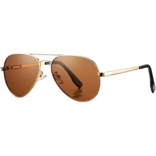 COASION Pilotenbrille Polarisierte Sonnenbrille klein für Herren Damen Polarisiert UV400 Schutz Retro Piloten Sonnenbrillen Vintage, 52MM - M