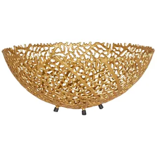 Licht-Erlebnisse Dekoschale PAULA, Metall Ø 46 cm Handarbeit Metall in Gold Obstschale goldfarben