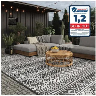 EVOCAMP Zeltteppiche Outdoor Picknick Teppich, Vorzeltteppich, wetterfest und leicht, Rechteck, schnelltrocknender Terassenteppich, UV-beständig, mit Tragetasche grau Rechteck | 300 cm x 400 cm
