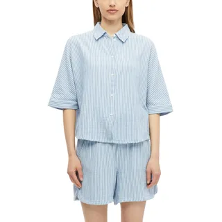 s.Oliver Damen Bluse – Oversize, strukturiert, gestreift, Hemdkragen mit Faltendetail - 38