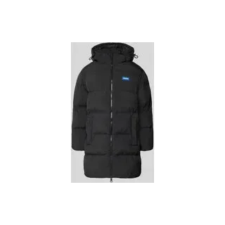 Relaxed Fit Steppmantel mit Label Patch Modell 'BODI', Black, XL