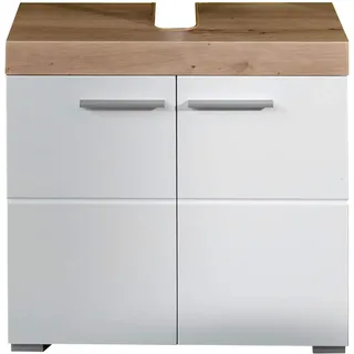 trendteam Waschbeckenunterschrank Amanda 60 x 56 x 34 cm Weiß Hochglanz