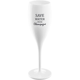 Koziol Sektglas Cheers - Save Water Kunststoff Weiß