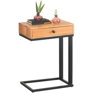 Landscape Beistelltisch, Schwarz, Akazie, Holz, Metall, Akazie, 1 Schublade(n) Schubladen, rechteckig, eckig, 30x63x45 cm, Wohnzimmer, Wohnzimmertische, Beistelltische, Beistelltische Metall