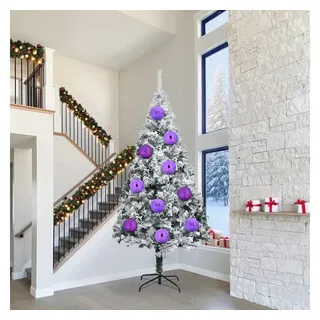 vidaXL Weihnachtskugel-Set 3-Tlg Lila Kunststoff