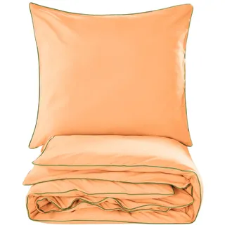 Bettwäsche basic 140x200, Morello-Flamingo, Flaschengrün