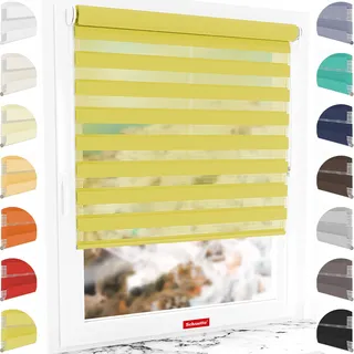 Schuette® Rollo ohne Bohren & mit Bohren 2in1 ● Tag & Nacht Doppelrollo Kollektion: Sour Lime (Gelb) ● 70 x 150 cm (Breite x Höhe) ● Suprafix Klemmrollo = Klemmfix 2.0 ● 60s Montage mit Video