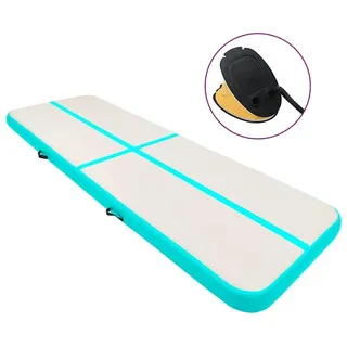 vidaXL Aufblasbare Gymnastikmatte mit Pumpe 400x100x20 cm PVC Grün