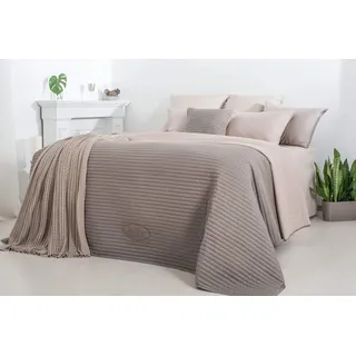 sei Design Luxus Tagesdecke Moderne Steppdecke Wohndecke Überwurf Sofadecke 220x240 220x260 (Royal - Taupe/Nude, 220 x 240 cm)