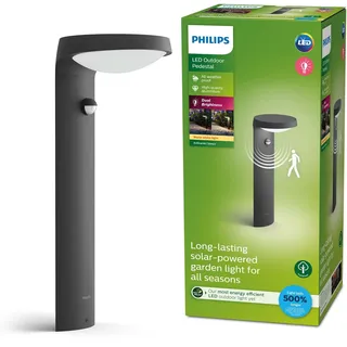 Philips Sockelleuchte Kunststoff, Metall 40,0 cm inkl. Bewegungsmelder anthrazit
