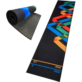 Relaxdays Dartteppich mit Abwurfline 60x260 cm rutschfest Mehrfarbig