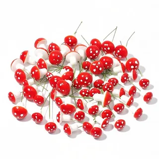 GMMH Deko Fliegenpilze am Drath, 35 St (25 mm) Steckpilze, Dekopilze Mini Pilze zum Basteln, Dekoration, Tischschmuck für Hochzeit, Kindergeburtstag, Miniatur Landschaften Garten, Weihnachten