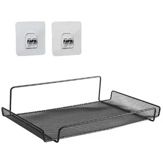 KAAR Fachboden Server Rack Shelf WiFi Router Regal Wandmontage TV Box Halter Metall Router Aufbewahrungsregal Organizer für Zuhause Wohnzimmer Schlafzimmer 30 x 17 x 6 cm Schwarz