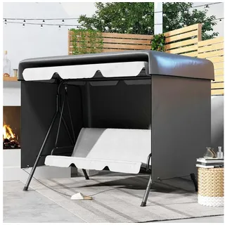 Outsunny Gartenmöbel-Schutzhülle mit Reißverschluss (Hollywoodschaukel Abdeckung, 1-St., Abdeckplane), für Gartenmöbel, Hängesessel, 215 x 155 x 150 cm Dunkelgrau grau L215 x B155 x H150 cm