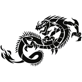 Tattoomaker Wandtattoo Wandaufkleber XXL Drache 120 x 75cm Motiv: #32 schwarz