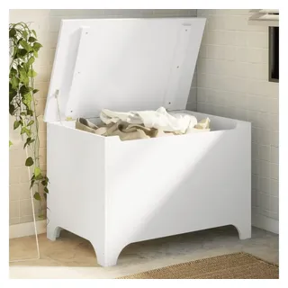 vidaXL Truhe mit Deckel RANA Weiß 80x49x54 cm Massivholz Kiefer