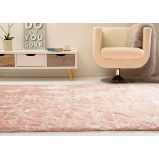 Steffensmeier Fell Hochflor Teppich Senja XL Fellimitat in Luminous Rosa, Ökotex Zertifiziert, Größe: 140x200 cm