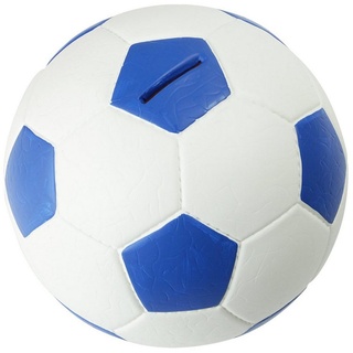 HMF Spardose 4790, Fußball in Lederoptik, 15 cm Durchmesser blau