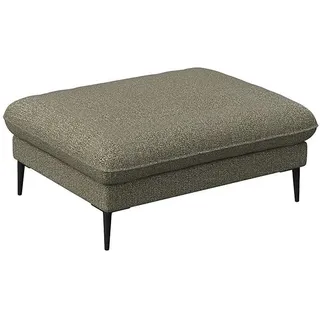 Pouf FLEXLUX "Salino, Fußhocker, Sitzhocker, Polsterhocker", grün (fall grün), B:97cm H:43cm T:76cm, 62% Polyester, 17% Cotton, 14% Viscose, 7% Linen, Poufs, Pouf, Kaltschaum & Stahl-Wellen, Füsse Schwarz