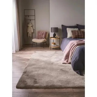 benuta Fellteppich Dave, rechteckig, Höhe: 31 mm, Teppich Wohnzimmer, Schlafzimmer, Esszimmer, Flur, Kunstfaser, Cozy grau 230 cm x 340 cm x 31 mm