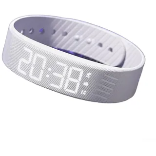 Smart-Armband, geräuschloser Vibrationswecker mit Stoppuhr, Schritt- und Entfernungsmessung, Kalorienverbrauch, Schlafüberwachung, Dual-Vibrations-Erinnerung, praktische USB-Aufladung (weiß)