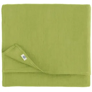 Linen & Cotton Tischdecke Hygge - 100% Leinen, Grün, 100 x 100 | Tischtuch, Tischwäsche Kariert Landhausstil, Quadratische Festliche Frühling/Home, Für Küche Restaurant Cafe Hotel