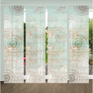 home in green Mandriga Schiebegardine Paneelwagen 60 x 245 cm Blau 4 Stk.
