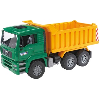 Bruder® Spielzeug-Kipper MAN TGA LKW 45 cm mit Kippmulde (02765), Made in Europe grün|orange