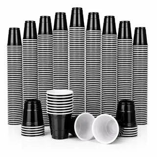 MBP My Beer Pong 200 Schwarze Schnapsbecher 2oz / 60ml | Shot Cups Schwarz | Mini Party Cups für JGA, Halloween, Geburtstag & Festival | BPA-frei Wiederverwendbar