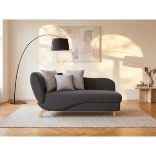 vente-unique Recamiere Polyester mit Schlaffunktion 1-Sitzer Grau