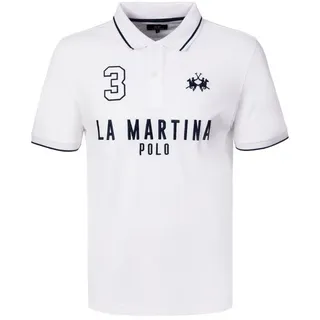 La Martina Poloshirt MCP320 Herren T-Shirt, Shirt, Poloshirt, Polohemd, Sportshirt weiß S (46)