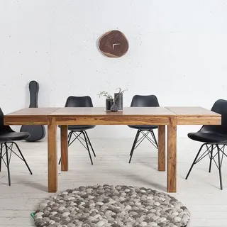 Riess-Ambiente Massiver Esstisch PURE 120-200cm Sheesham mit Ansteckplatten