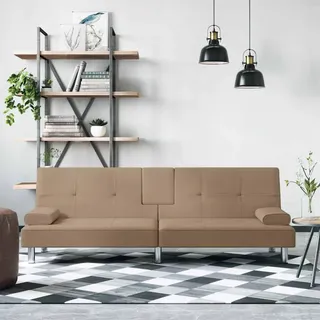 vidaXL Schlafcouch Kunstleder 2-Sitzer Cappuccino