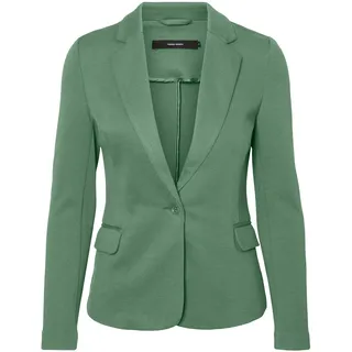 Jerseyblazer VERO MODA "VMJULIANE LS BLAZER DNM EXP" Gr. 36 (S), grün (hedge green) Damen Blazer
