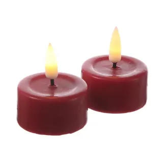 Deluxe Homeart LED-Kerze LED Teelichter Mia flackernd inkl. Batterien D: 4,1cm rot 2 Stück (2-tlg) rot