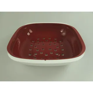 TUPPERWARE Allegra Servierschale mit Sieb Auffangschale 1,33 L rot weiß 9766