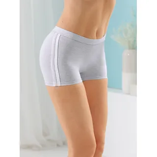 Lange Unterhose WÄSCHEPUR, Damen, Gr. 40/42, 3 Stk., grau (grau, meliert), 93% Baumwolle, 5% Elasthan, 2% Polyester, Unterhosen Lange Unterhose
