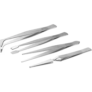 fixpoint Pinzetten-Set 4-teilig Silber